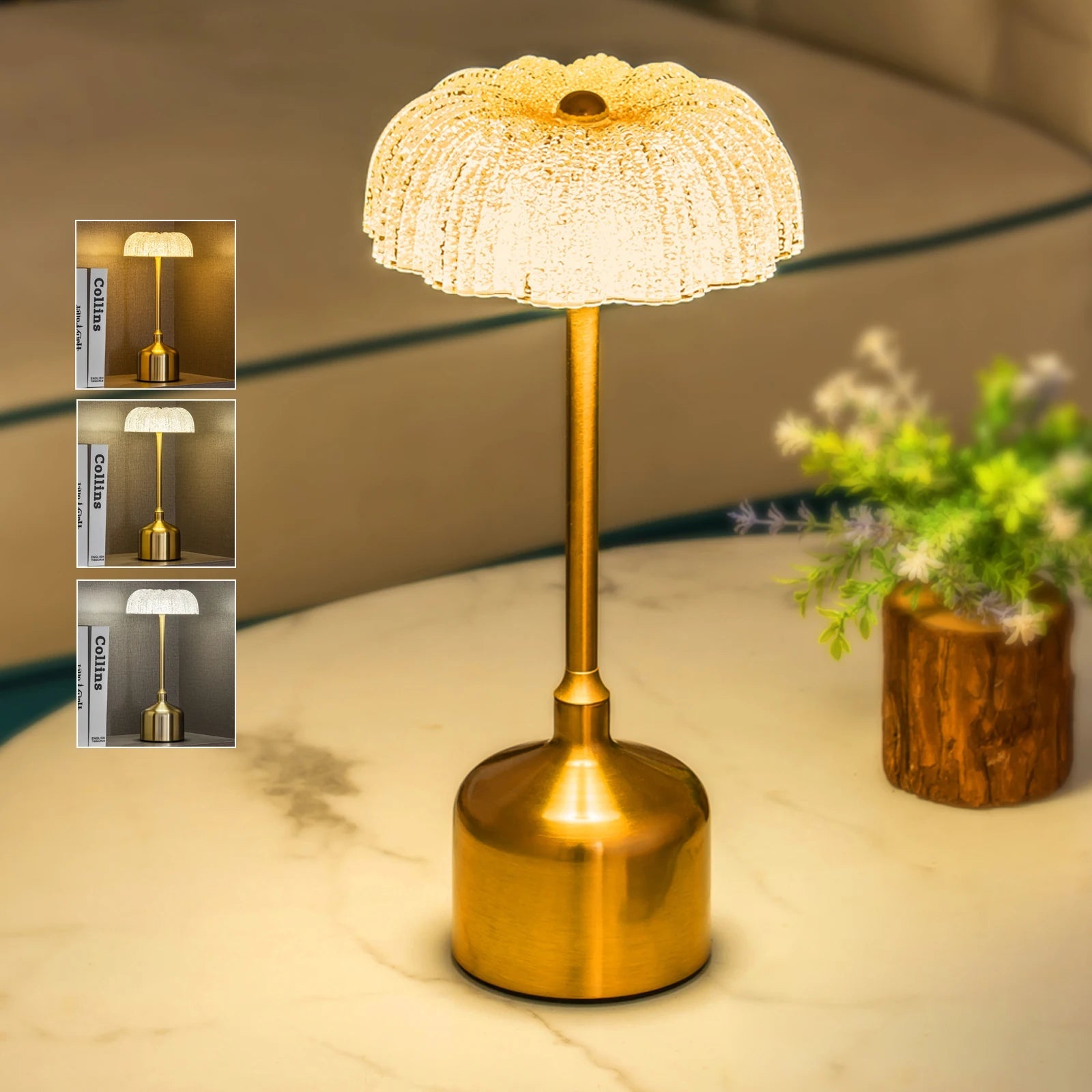 Lino - Kabellose Retro-LED-Tischleuchte mit 3000-mAh-Akku