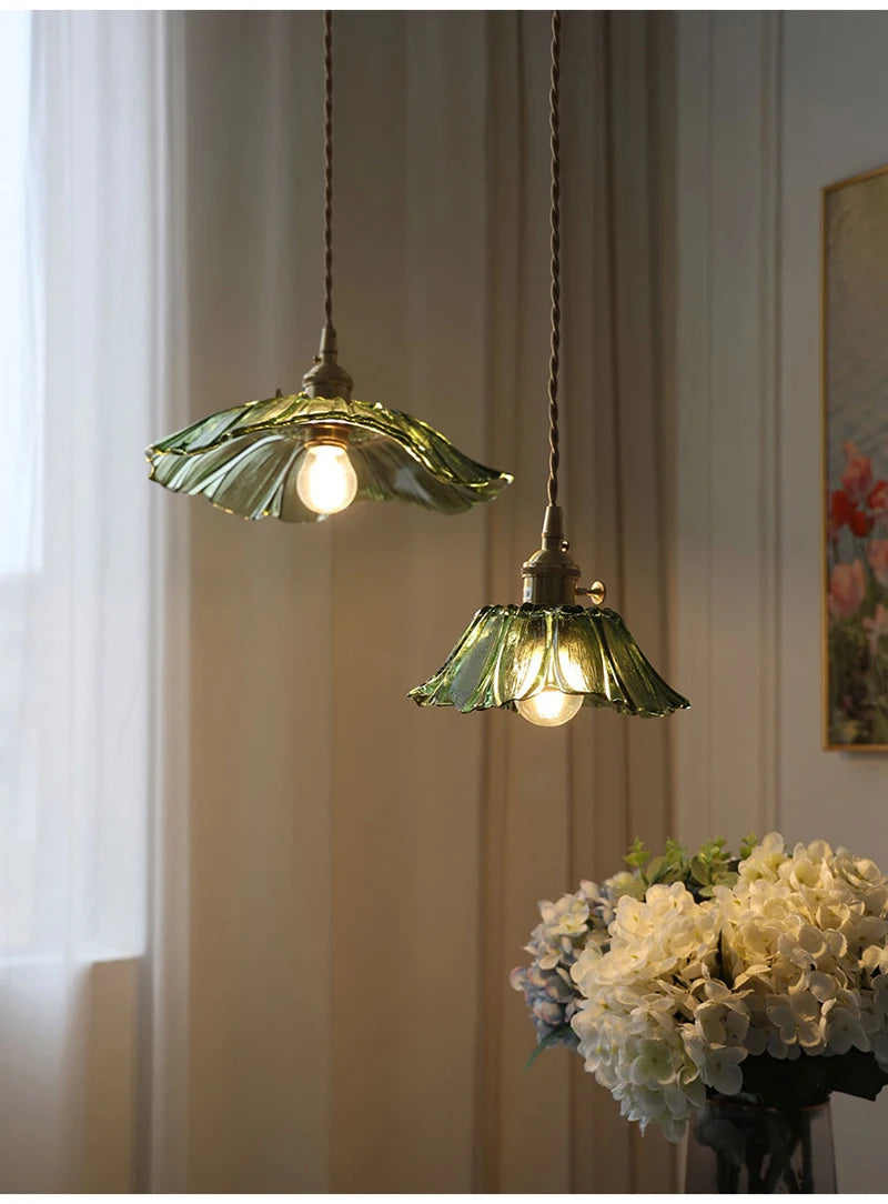 Celira - Art-Deco-Pendelleuchte aus Glas und Eisen