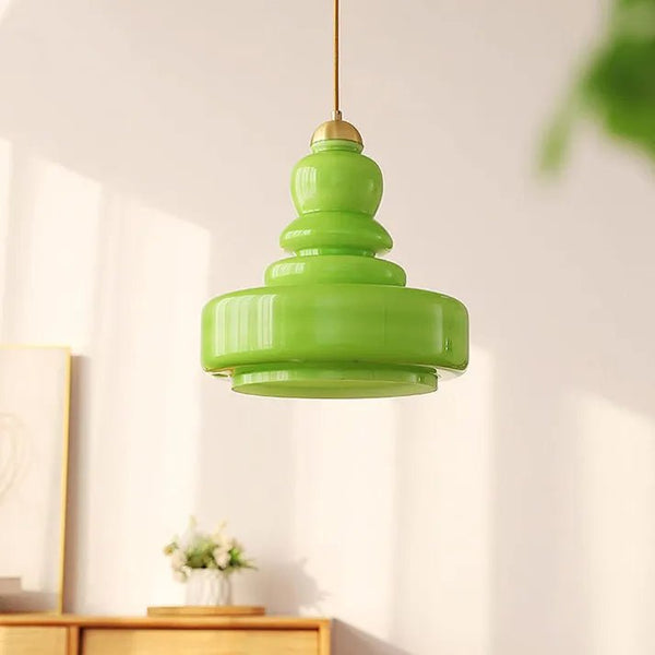 Zenita - Bauhaus-Pendelleuchte aus Glas, Kürbisform