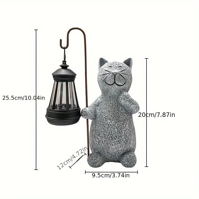 Katzen - Solar Katzen Gartenlampe Gold