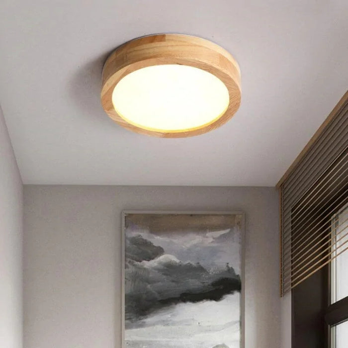 Halona - Runde LED Deckenleuchte Holz