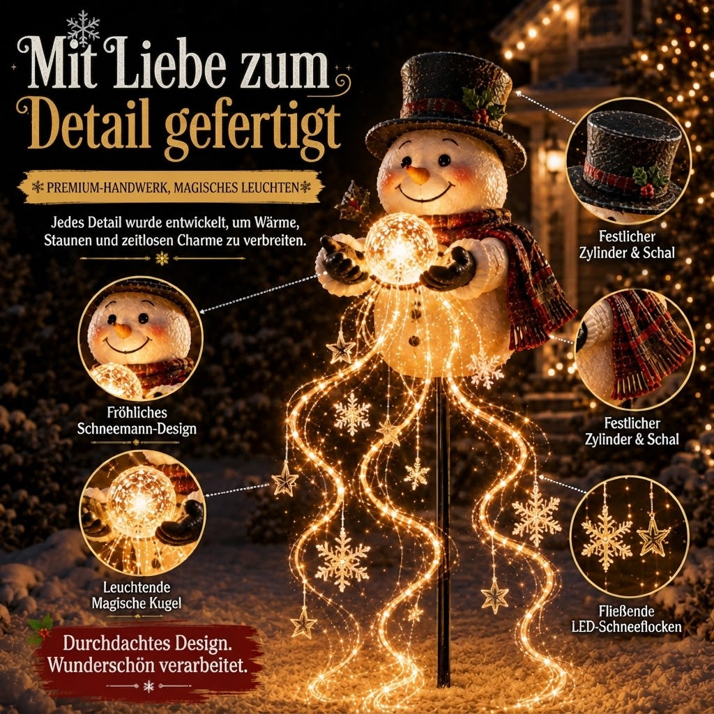 SnowCascade - Solar-Schneemann-Gartenleuchte mit Kaskadeneffekt