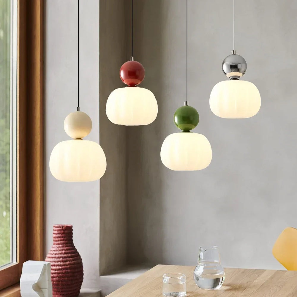 Scout - Art Deco Bauhaus Pendelleuchte in Creme