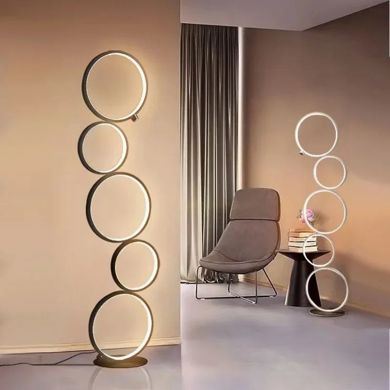 Nordische - LED-Stehleuchte, 5-Ring-Dimmfunktion
