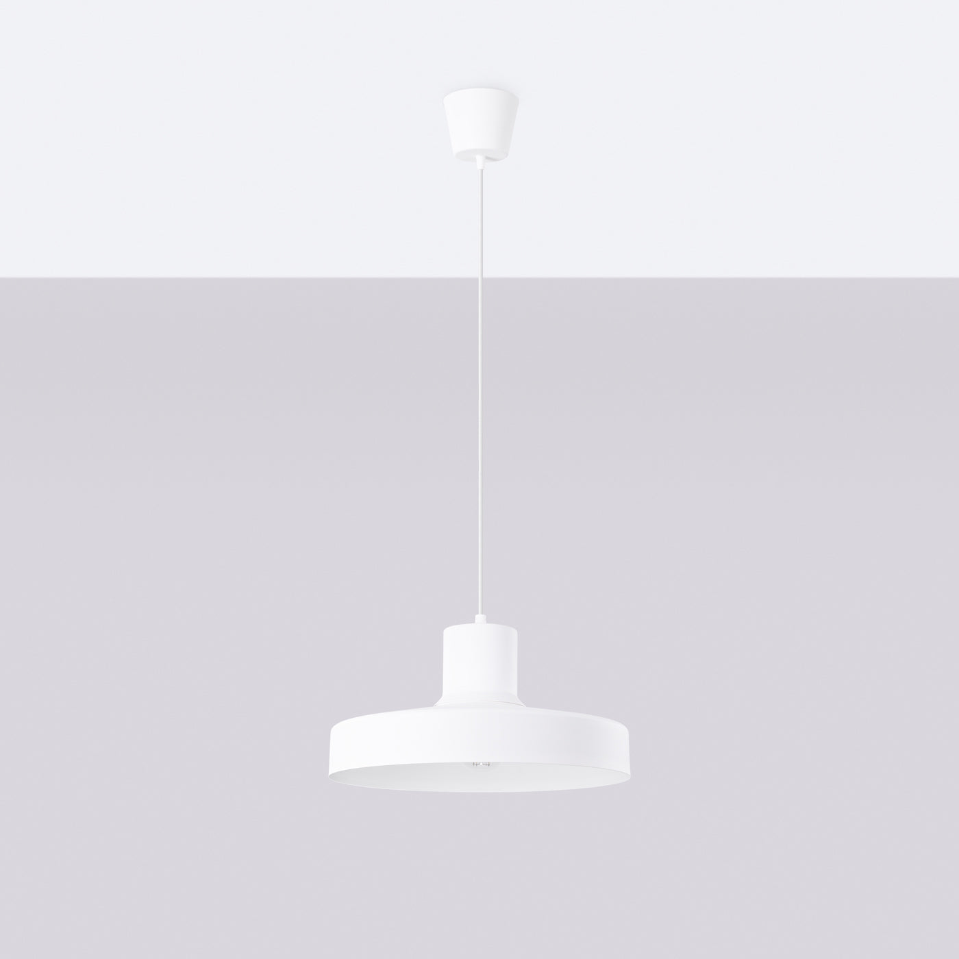 Orbita - Weiße Pendelleuchte, 35 cm, Retro-Stil