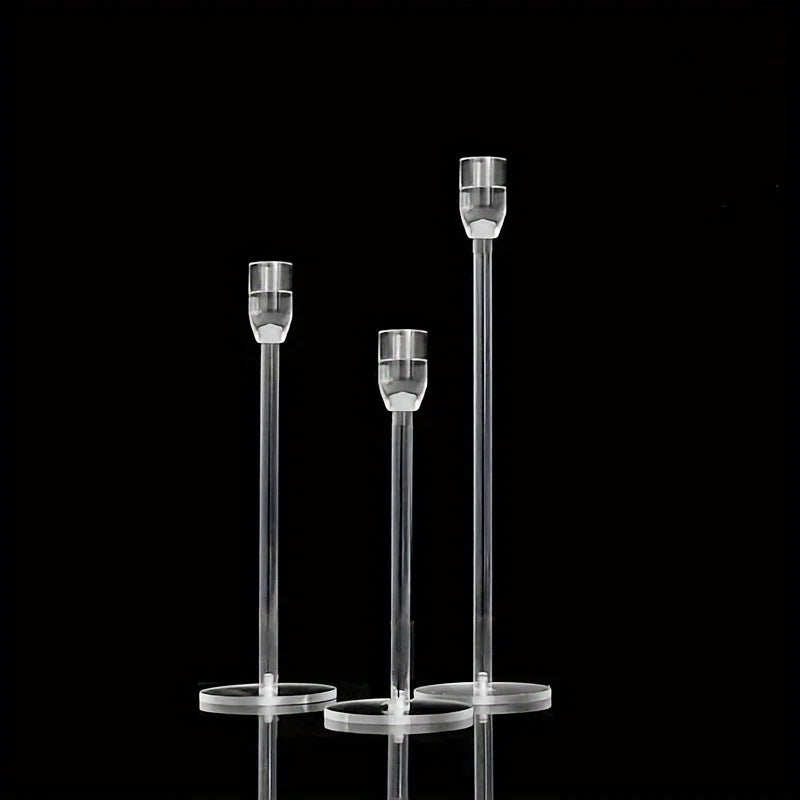 Dekolux - Acryl-Kerzenhalter-Set, 3-teilig