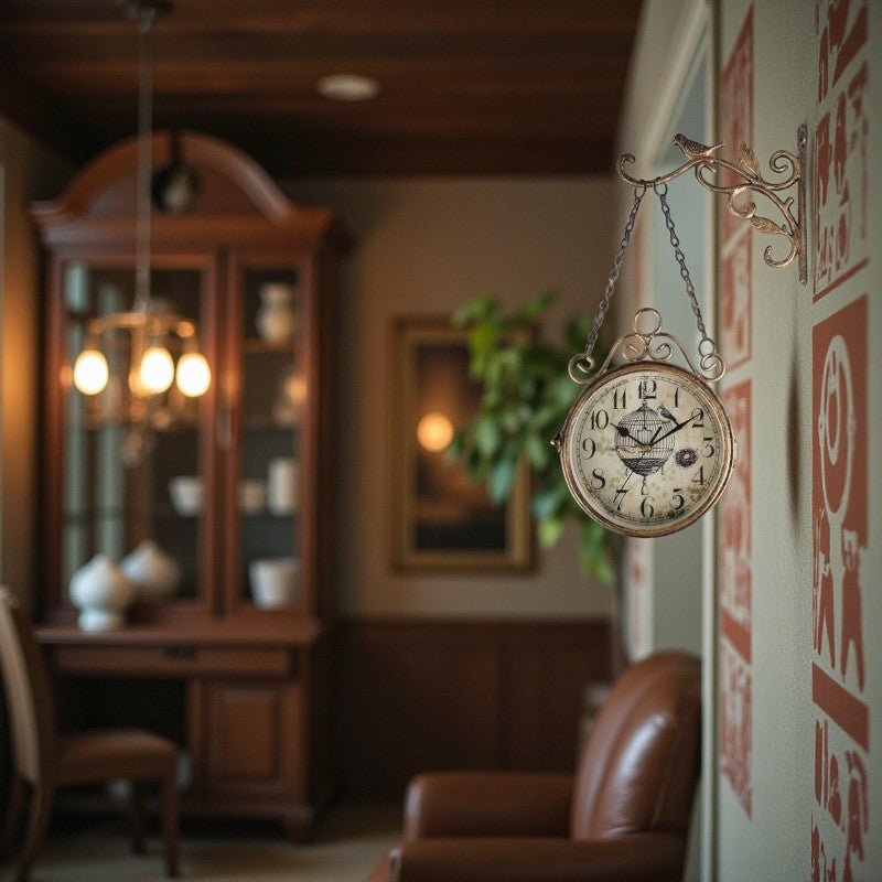 Vintage Bahnhof-Wanduhr mit zeitlosem Charme