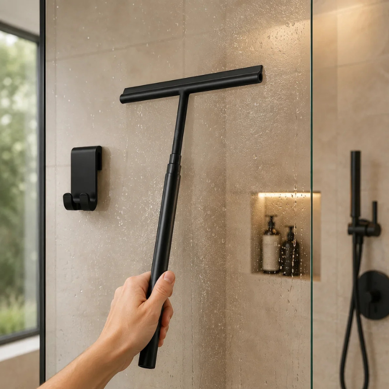Driplex - Teleskop-Bodenabzieher für Bad und Dusche mit ausziehbarem Stiel