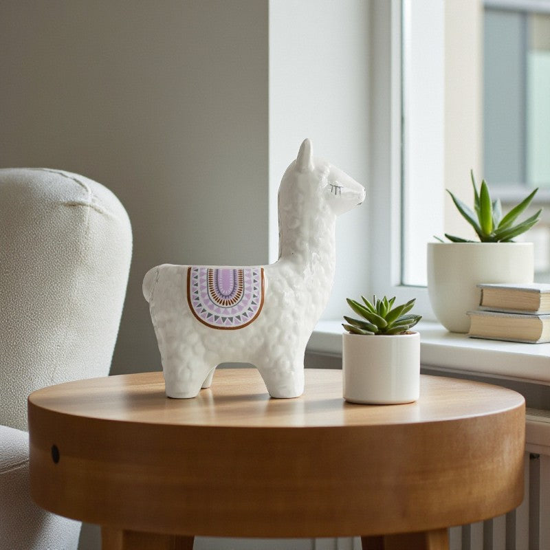 Niedlicher Blumenübertopf in Alpaka-Form für den Innenbereich Einzigartiger Schreibtisch-Planter für die Wohnkultur
