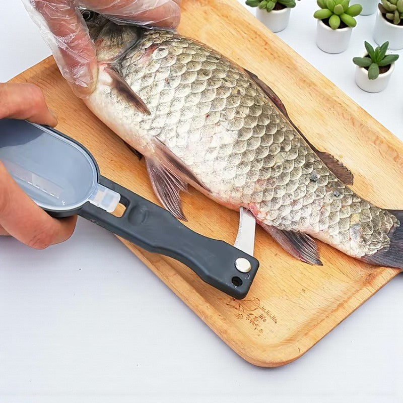 Fischschupper mit Spritzschutz und Edelstahlklinge