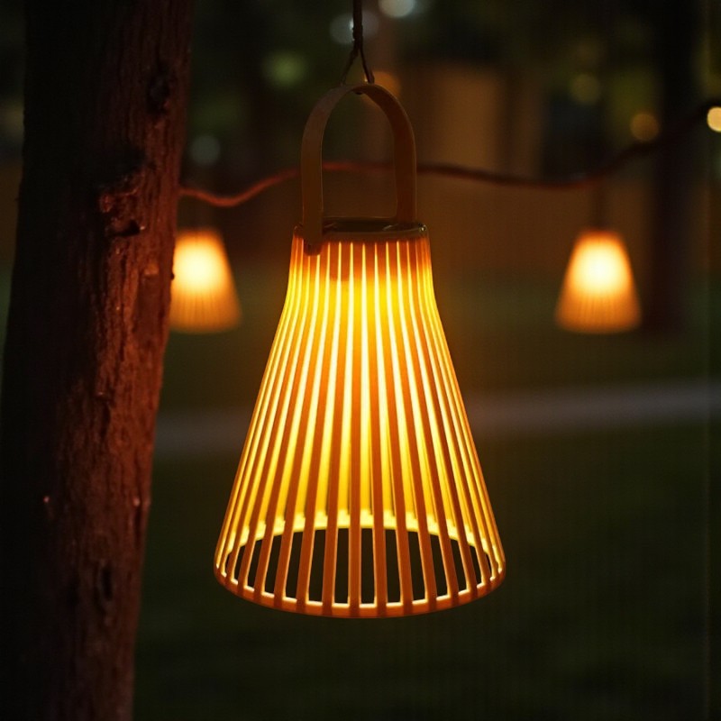 Solar-LED-Hängeleuchte mit Käfig und Griff