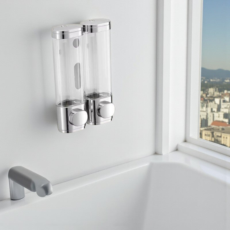 Wandmontierter Seifenspender für den Einsatz im Badezimmer mit nachfüllfreundlichem Design für organisierte Waschbeckenbereiche