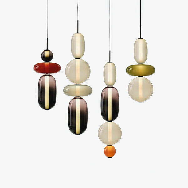 Solara - Glaspendelleuchte für Flur mit farbigem Glas