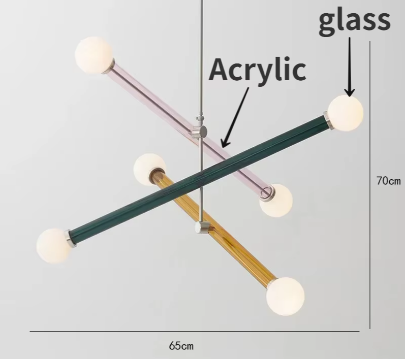 Farbenfroher - Art-Deco-Kronleuchter, Glas/Acryl