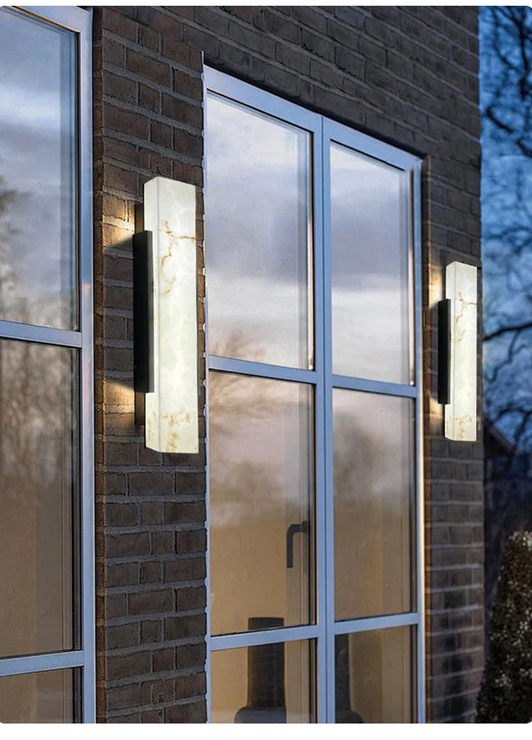 Aussenlux - Außenwandleuchte in Marmoroptik, Schutzart IP65