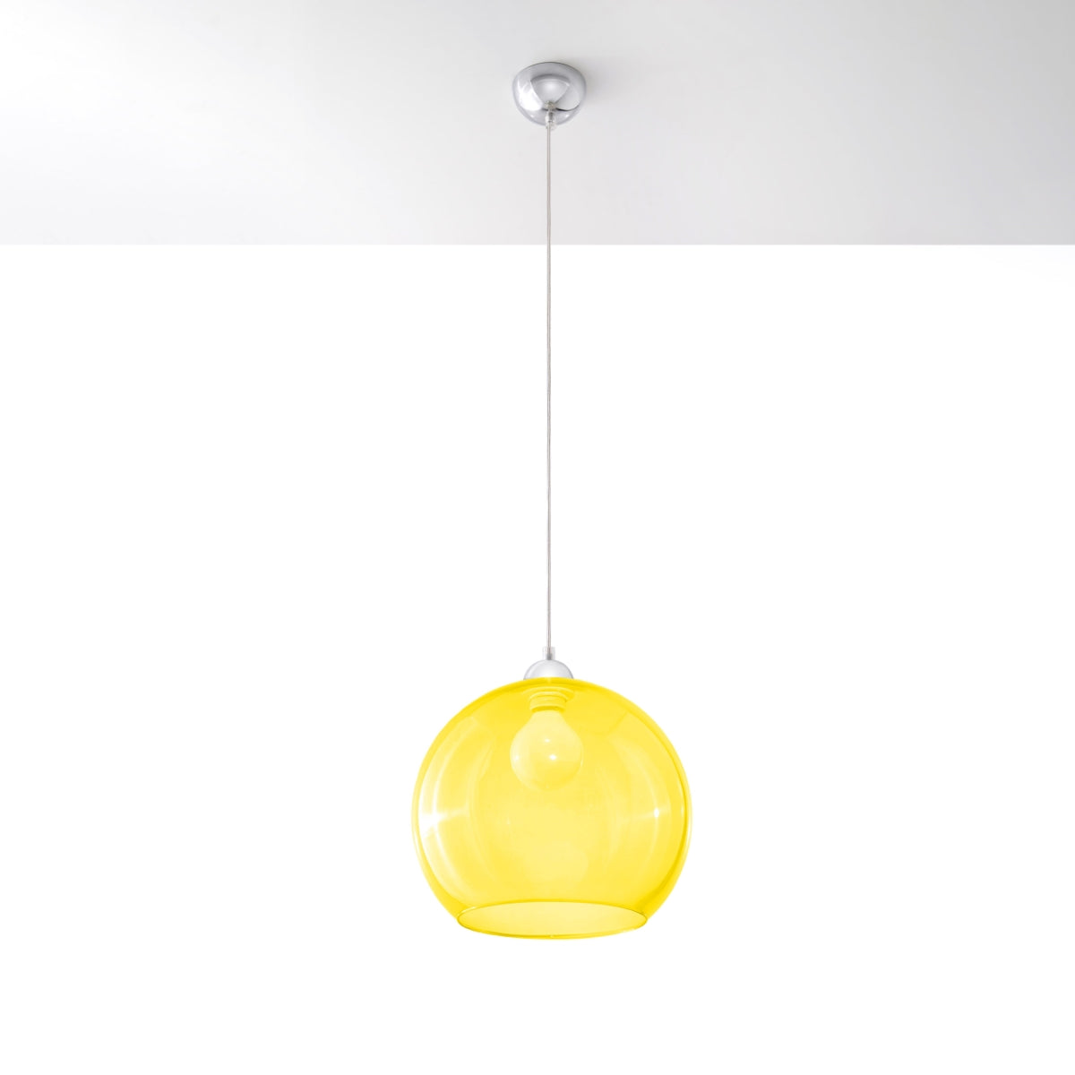 Ball - Hängelampe Ball Gelb aus Glas 30 cm