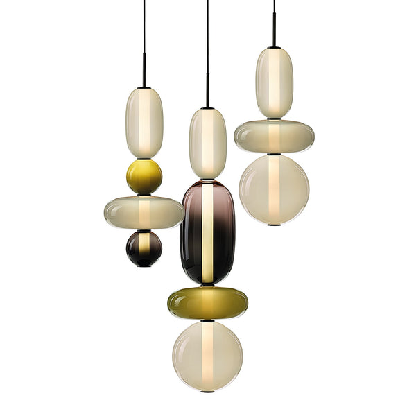 Solara - Glaspendelleuchte für Flur mit farbigem Glas