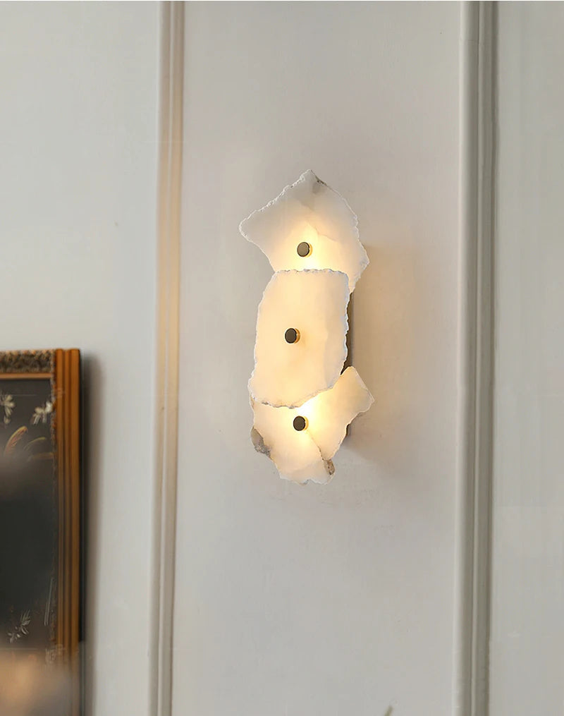 Spanische - Alabaster-Wandleuchte mit Kupferelementen