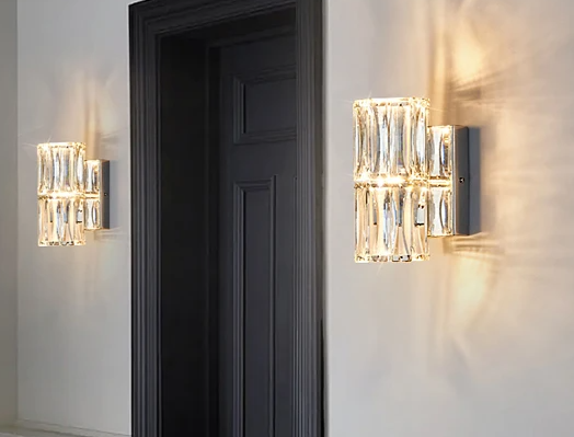 Brio - Kristall-LED-Wandleuchte aus Edelstahl