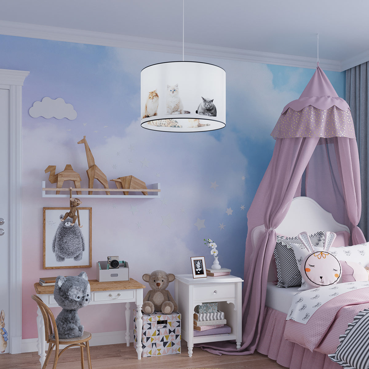 Celira - Kinderzimmer-Hängeleuchte, 30 cm, mehrfarbig mit