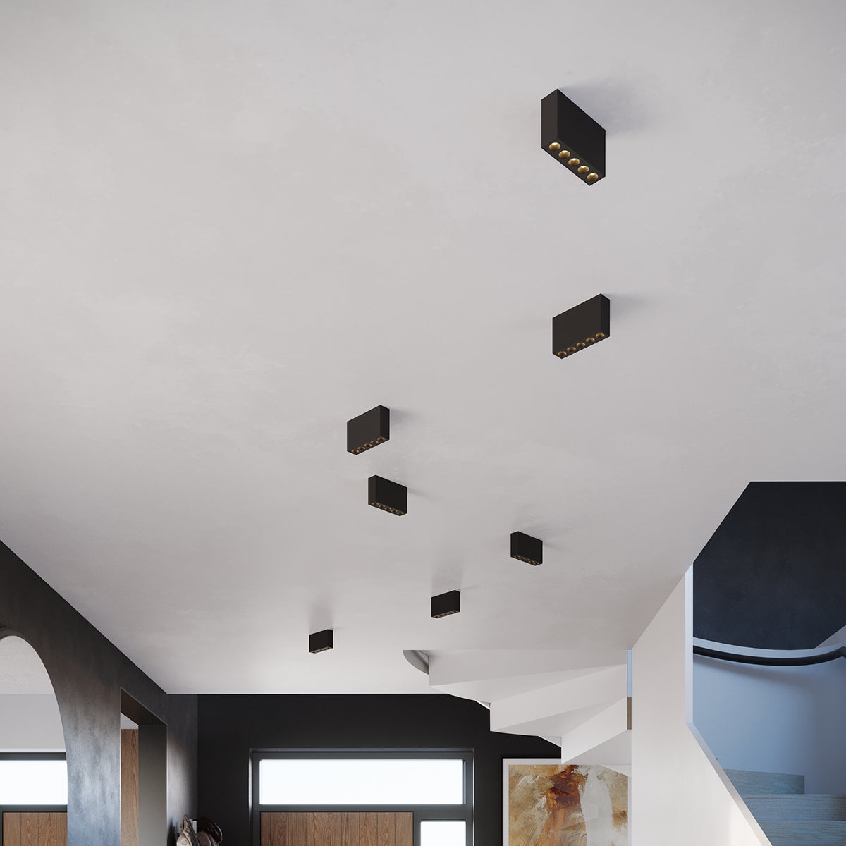 Aurela - LED-Deckenleuchte, schwarz, 1168 lm
