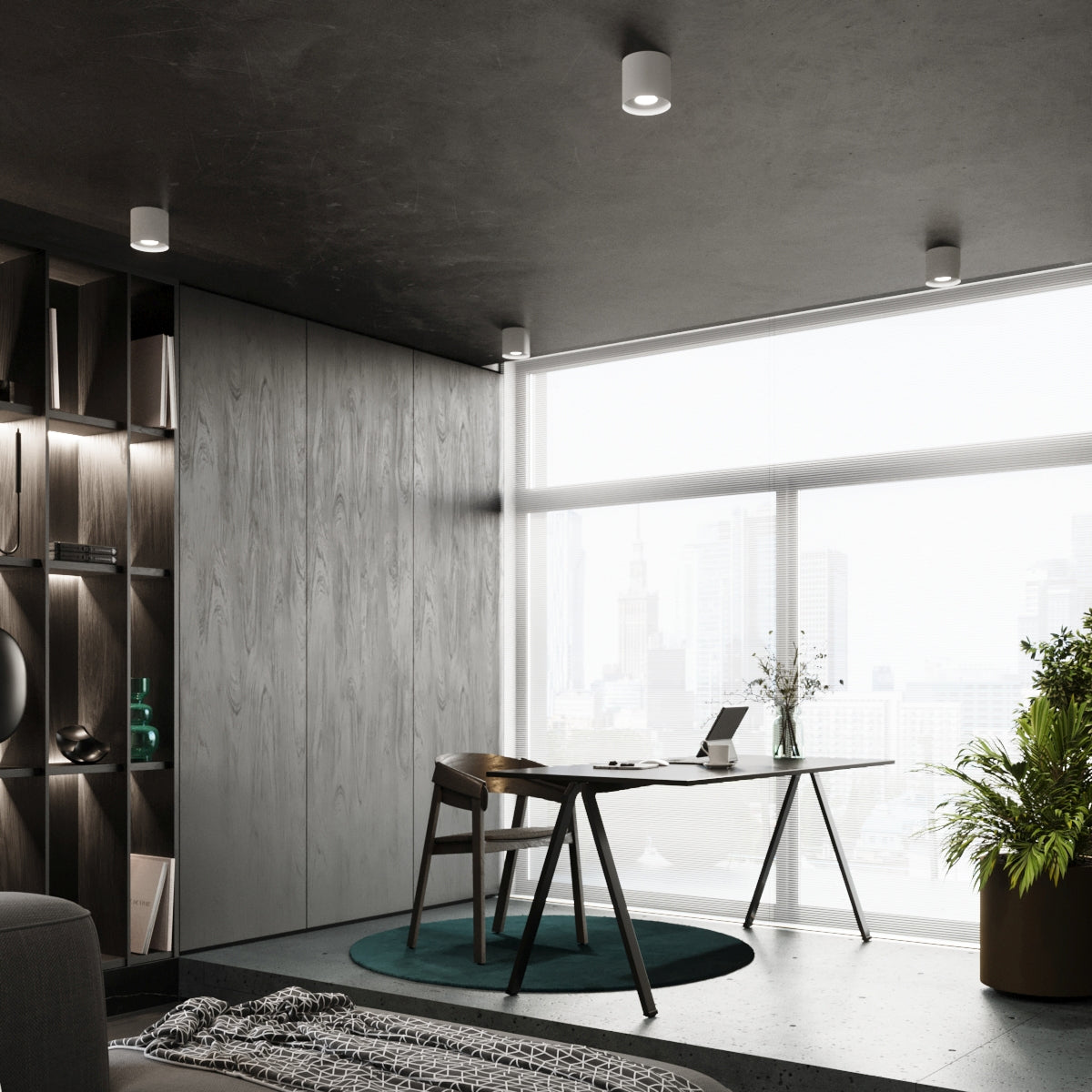 Vortex - Deckenleuchte, weißes Aluminium, 12 x 12 cm