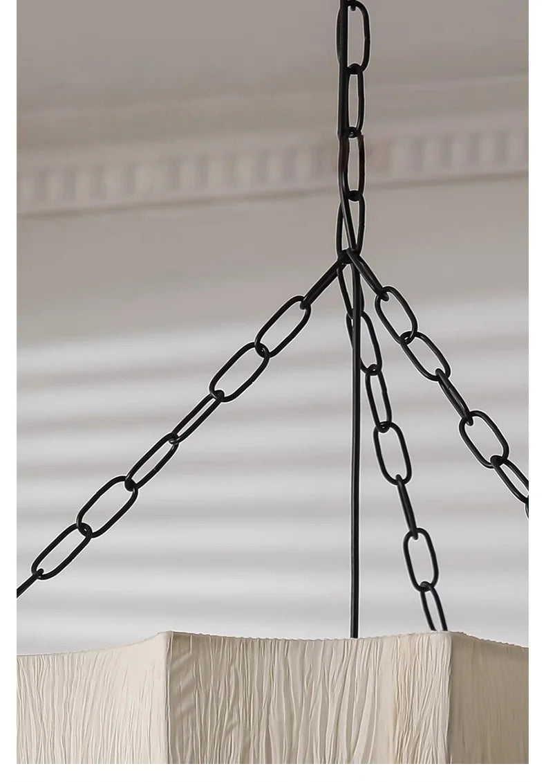 Lucero - Wabi-Sabi Stoff-Pendelleuchte in Beige mit 3 LEDs