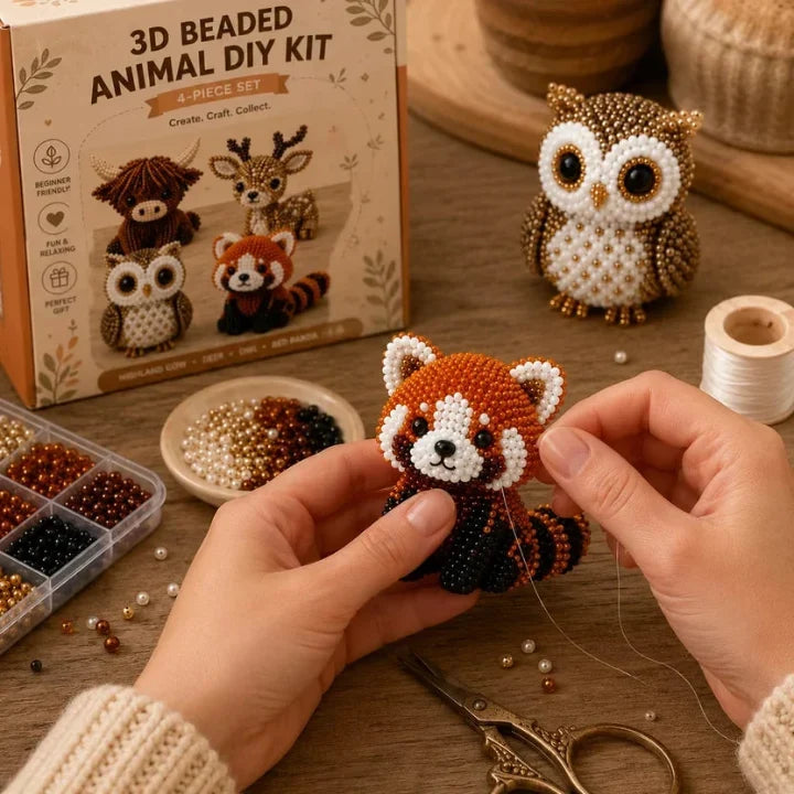 Beadimals – 3D Perlen-Tier-Bastelset mit 6 Tiermotiven und sortierten Perlen |