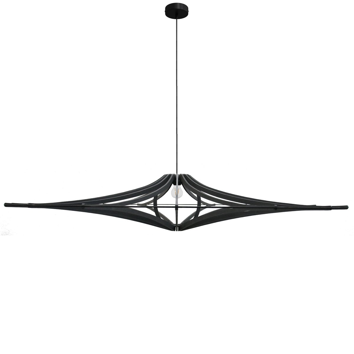Orbita - XL Design Pendelleuchte 160 cm, Mattschwarz