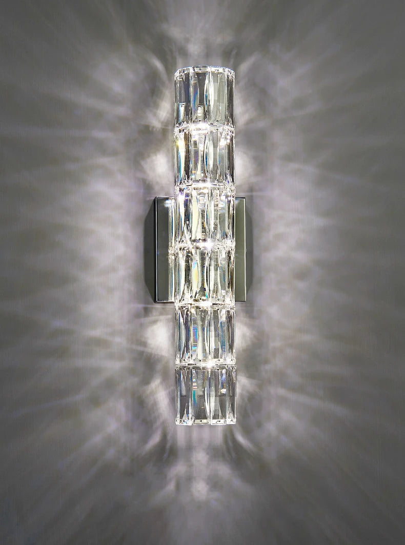 Brio - Kristall-LED-Wandleuchte aus Edelstahl