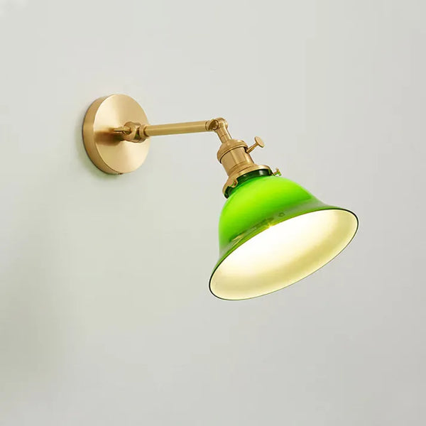 Glinto - Vintage grüne Glaswandleuchte, verstellbar