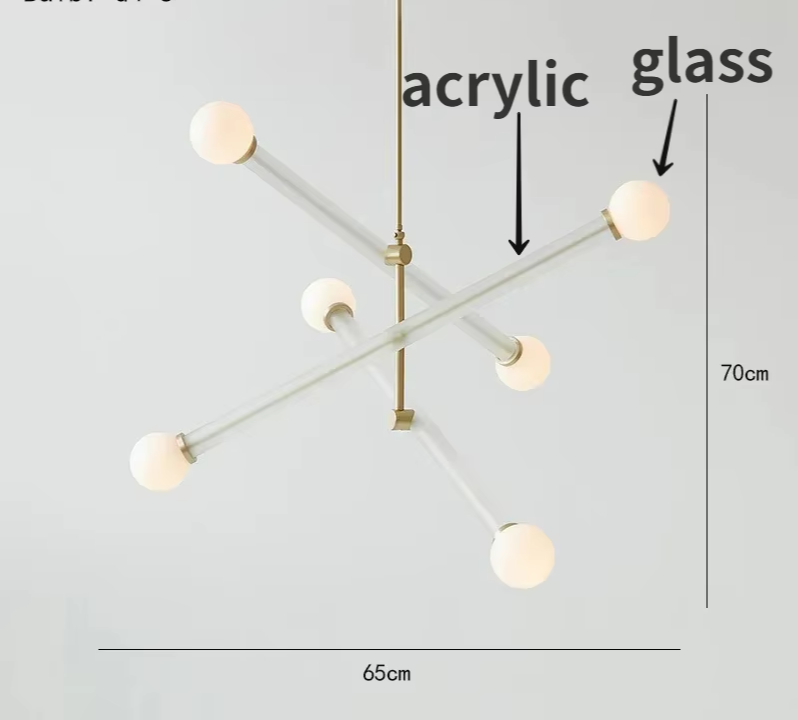 Farbenfroher - Art-Deco-Kronleuchter, Glas/Acryl