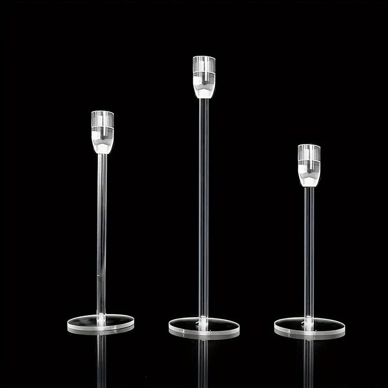 Dekolux - Acryl-Kerzenhalter-Set, 3-teilig
