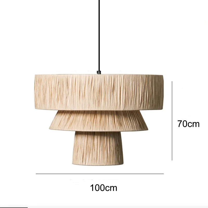 Stella - Rattan-Pendelleuchte E27 im japanischen