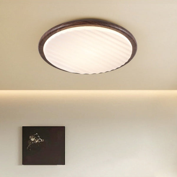 Lucero - Runde LED-Deckenleuchte in Holzoptik Wooden