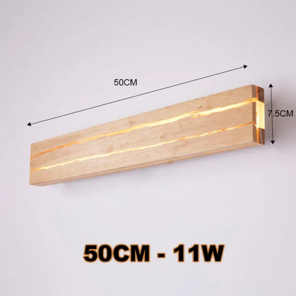 Lumera - LED-Wandleuchte in Holzoptik mit Rissmuster