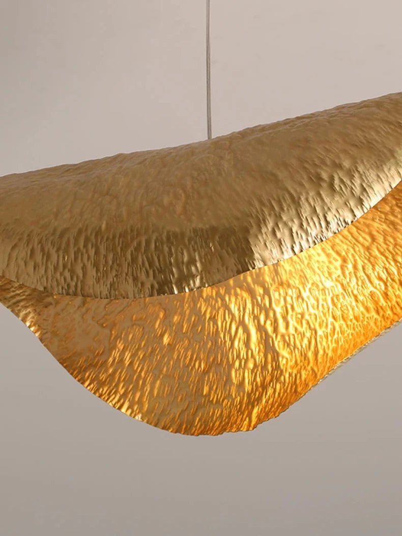 Polara - Kupfer-Pendelleuchte im Lotusblatt-Design