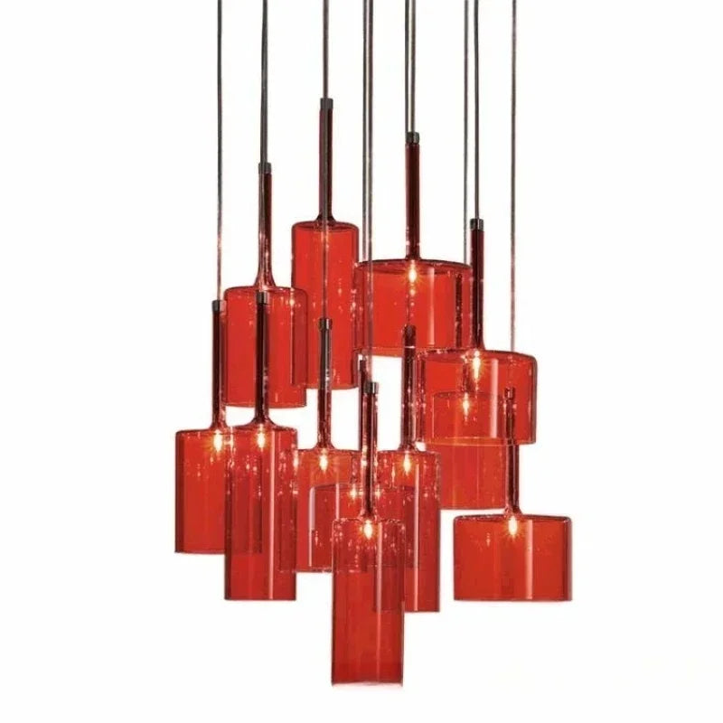 Italienische - Design-Pendelleuchte mit Glasschirmen