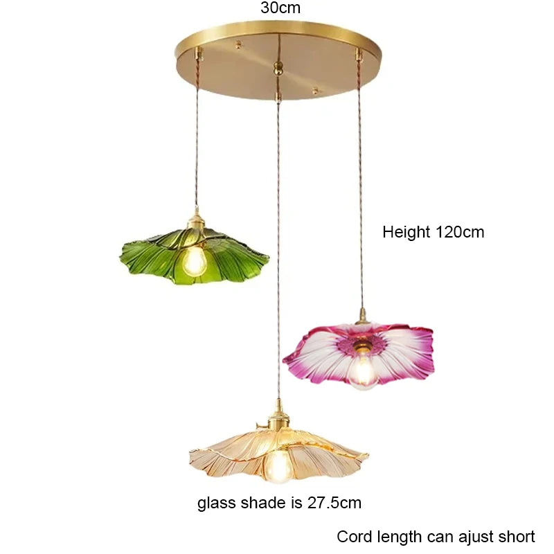 Celira - Art-Deco-Pendelleuchte aus Glas und Eisen