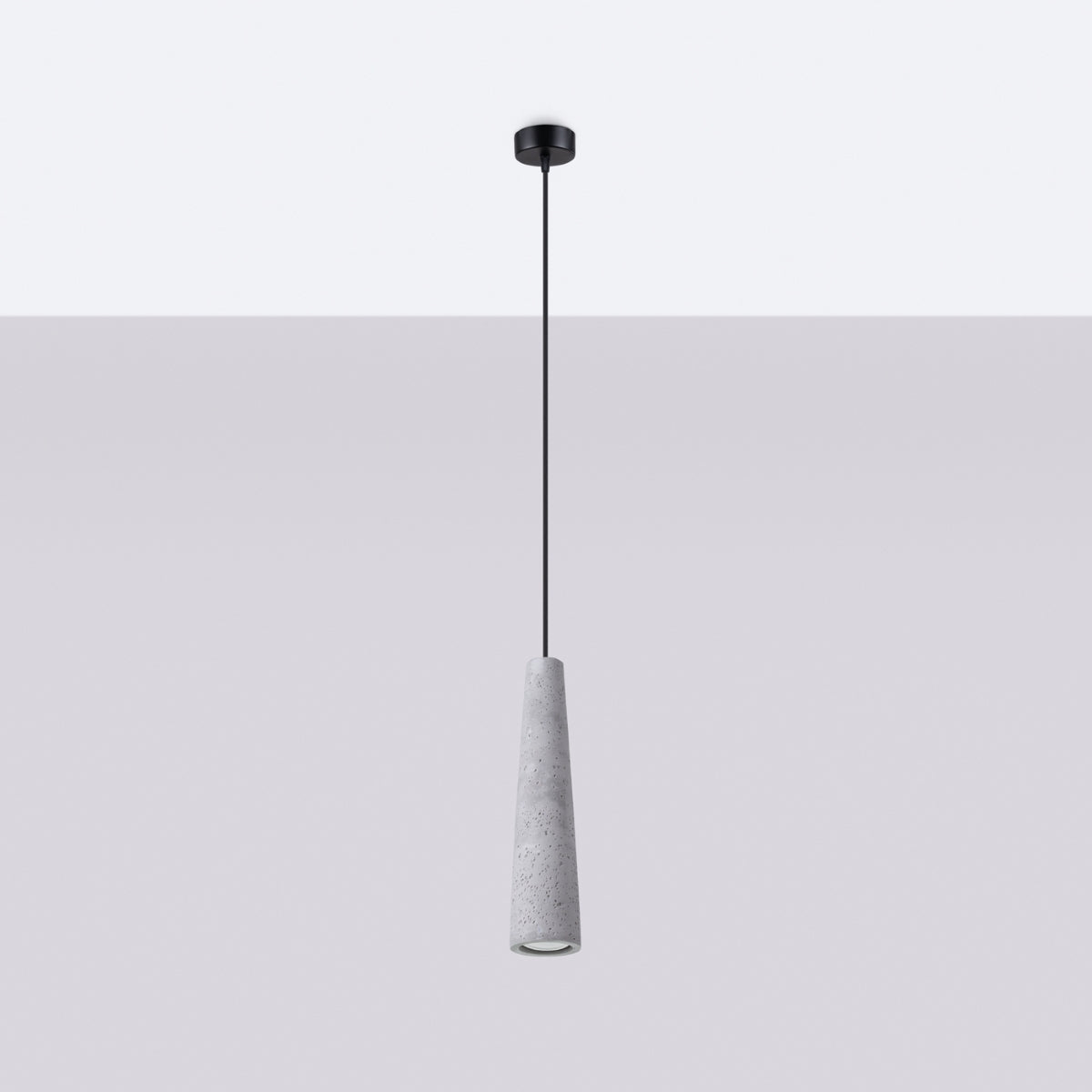 Beton - Pendelleuchte Beton grau im konischen Design