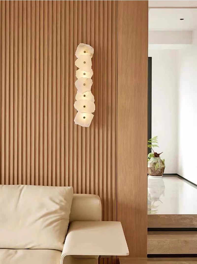 Spanische - Alabaster-Wandleuchte mit Kupferelementen