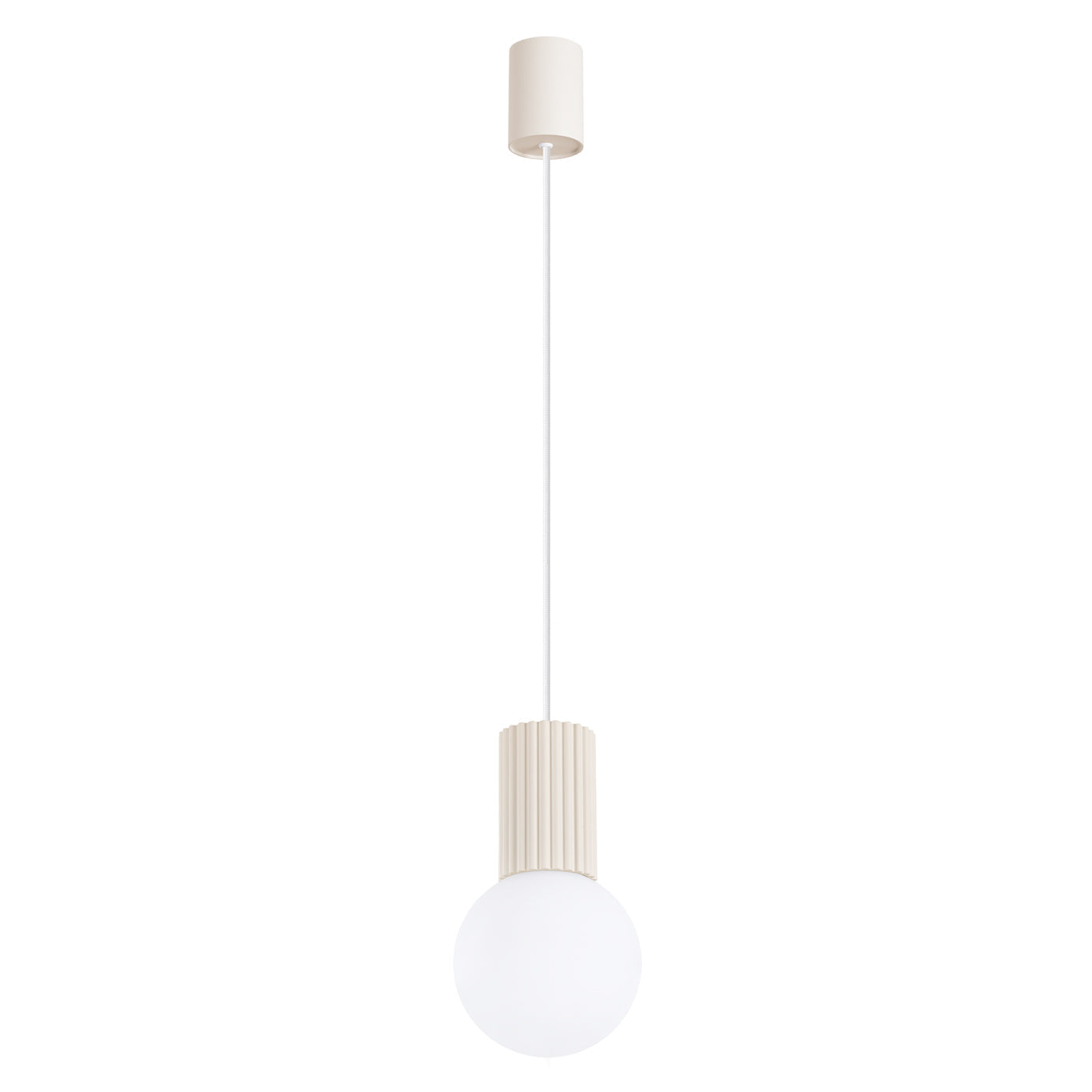 Zenita - Beige Pendelleuchte mit mattiertem Glasbirnen und