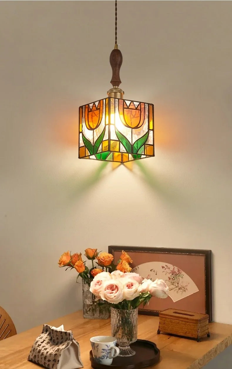 Polara - Tiffany-Pendelleuchte aus Vintage-Glas
