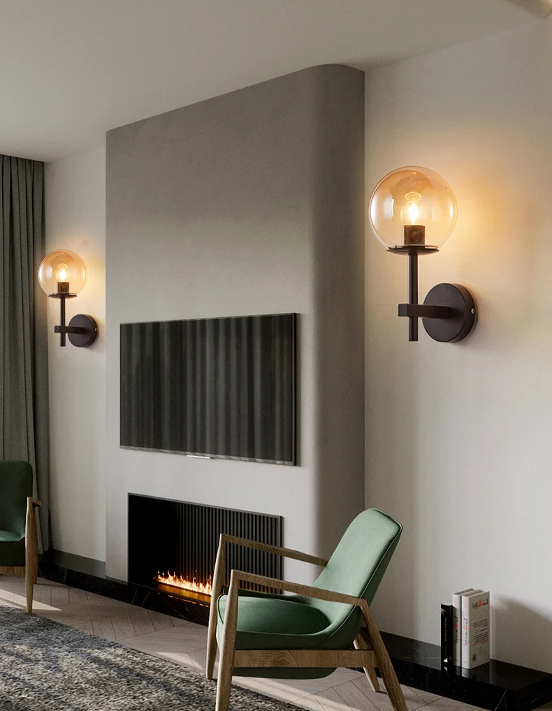 Parietta - LED-Wandleuchte mit Glaskugel