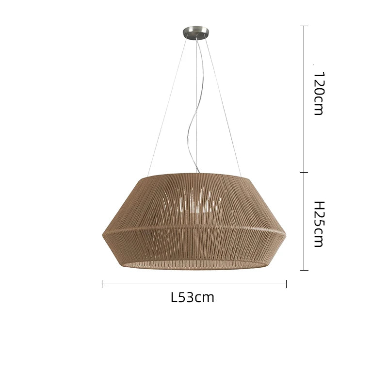 Rattan - Candy Pendelleuchte aus Hanfseil