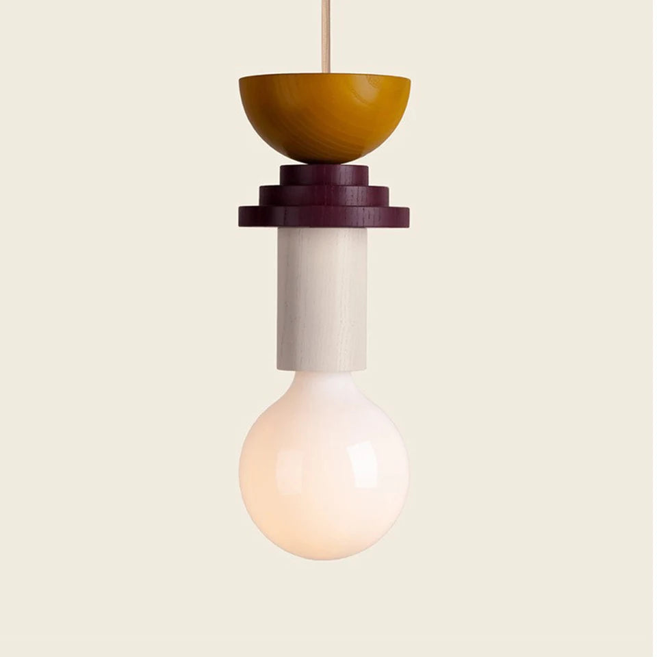 Vortex - LED-Hängeleuchte aus Holz, E27-Fassung im