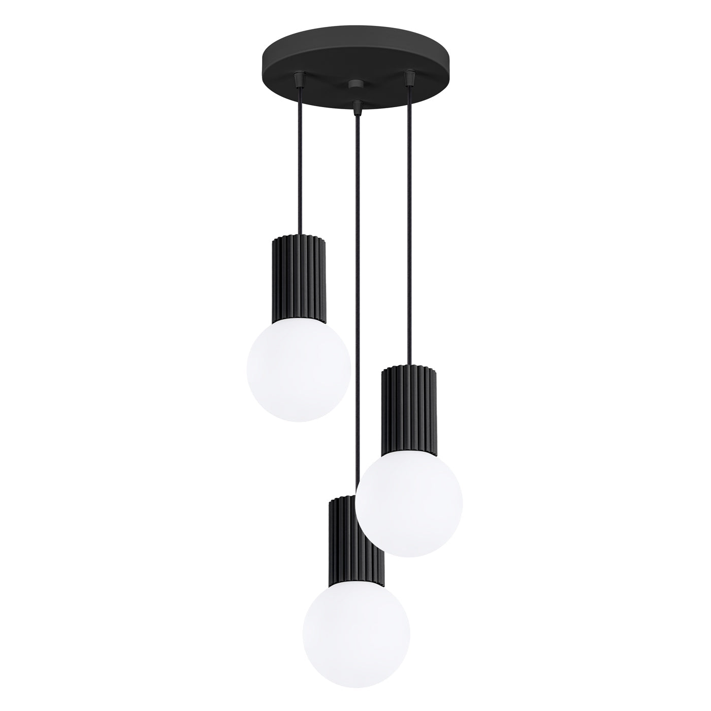 Claria - Schwarze Pendelleuchte mit 3 Leuchtmitteln