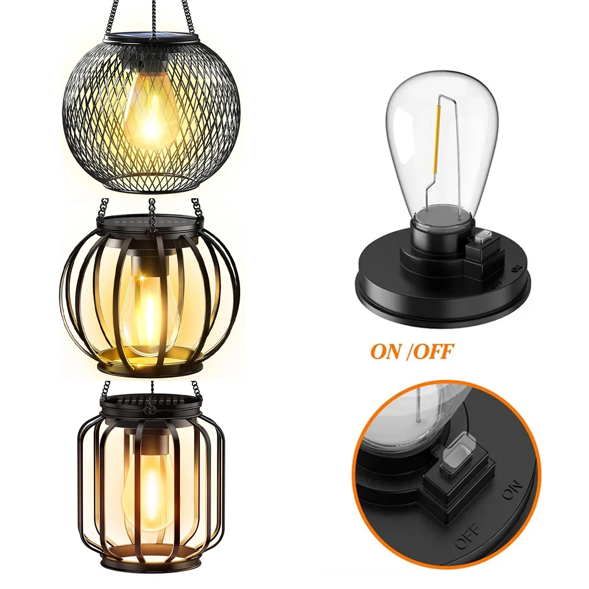 Solara - Vintage Solar-LED-Laterne aus Eisen, Schutzart IP65