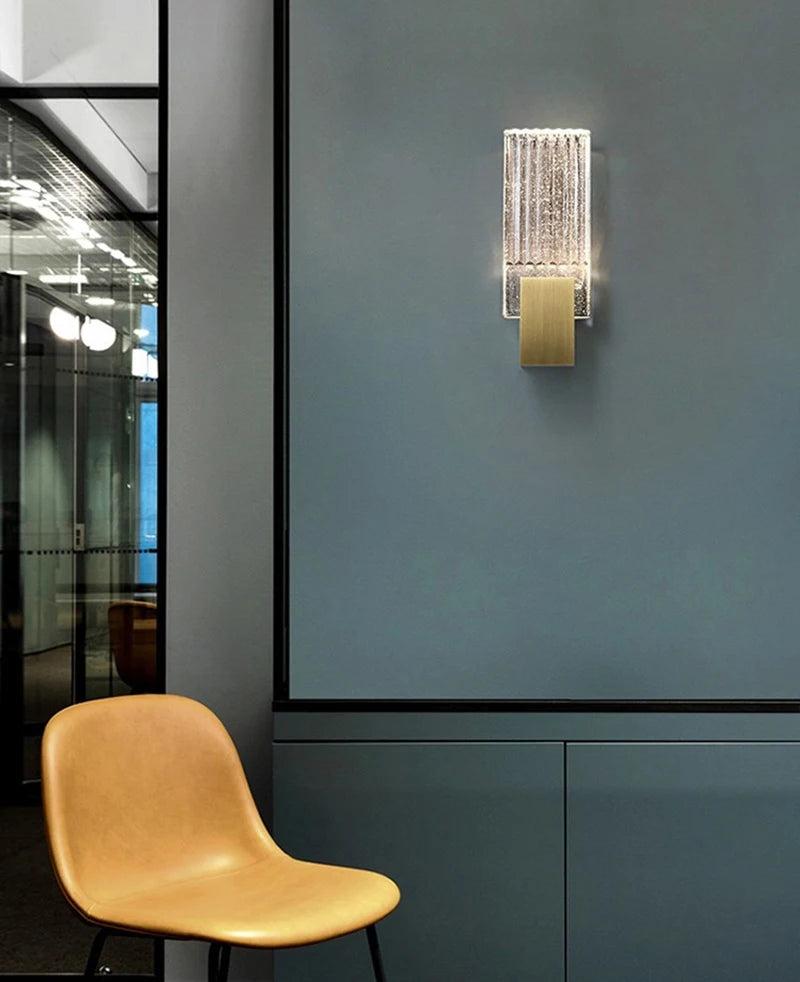 Wallix - Goldene LED-Wandleuchte mit Kristallblasen