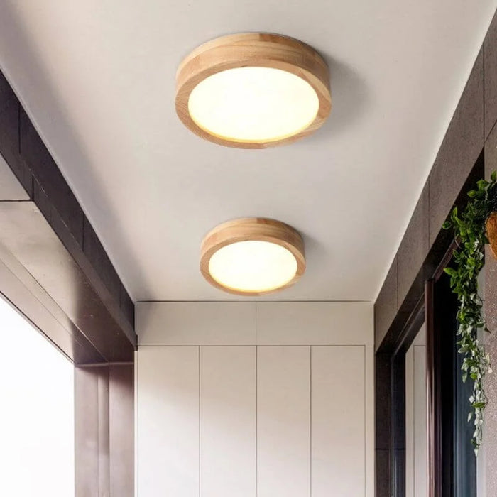 Halona - Runde LED Deckenleuchte Holz
